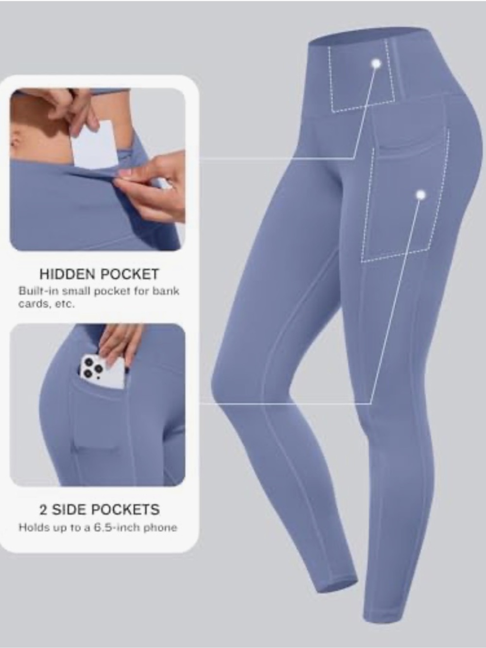 ~Baby Blue Ultra Stretch High Waist Tummy Control Leggings (Never Worn)~